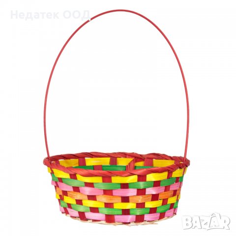 Великденска декорация, Плетена кошница, Mногоцветна, 22x30 см