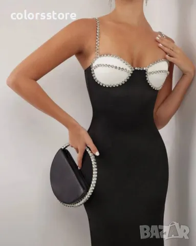 Дамска дълга рокля с камъни, снимка 2 - Рокли - 46966363