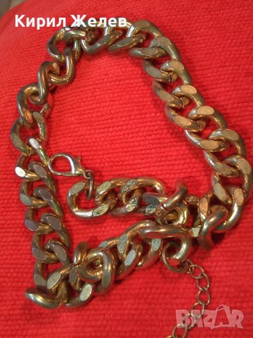 МАСИВЕН ДЕБЕЛО ПОЗЛАТЕН ЛАНЕЦ ВЕРИЖКА СИНДЖИР КЮСТЕК от НЕРЪЖ СТОМАНА ЗДРАВА КЛАСИЧЕСКА ПЛЕТКА 31400, снимка 4 - Колиета, медальони, синджири - 37995907