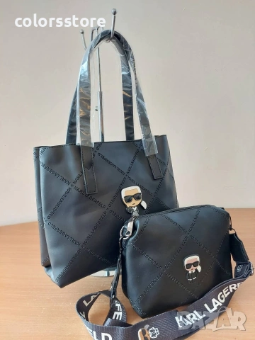 Черна чанта Karl Lagerfeld 2в 1/SG353, снимка 4 - Чанти - 53786260