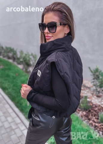 Дамско ватирано яке без ръкави с цип, 2цвята , снимка 4 - Якета - 52156139