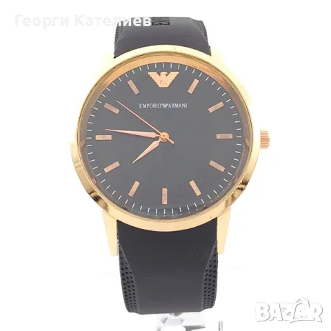 Марков мъжки часовник в черно със силиконова каишка Armani Код на продукта:B-01-105