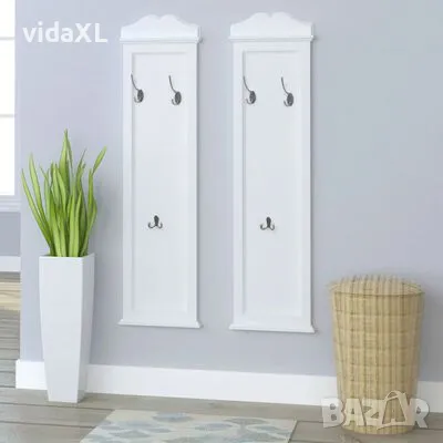 vidaXL Закачалки, 2 бр, бели（SKU:242437）, снимка 2 - Други - 48559478