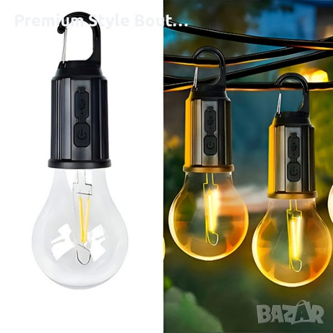 Комплект 2 броя преносими LED лампи с USB-C зареждане, 2700K топла светлина, 3 режима, снимка 8 - Други инструменти - 53621034