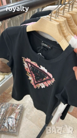 Guess Нова Черна Дамска Тениска Гес 