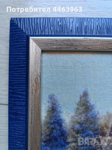 гоблен ,, Зимен ден", 33/20 см, снимка 8 - Гоблени - 51278761