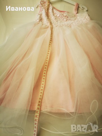 Детска официална рокля с тюл и дантела в бяло/розово за 6г, снимка 5 - Детски рокли и поли - 41099838