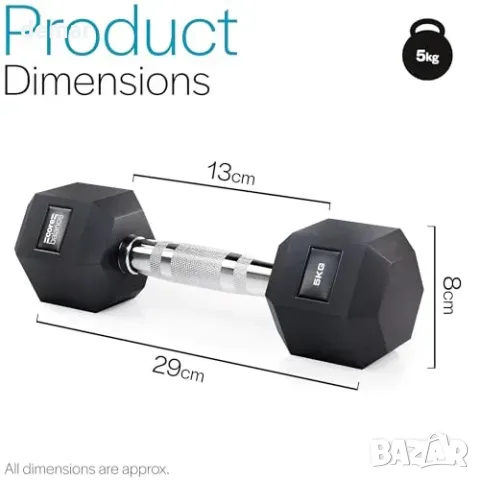Комплект шестостенни дъмбели Core Balance, 2 × 5 кг, снимка 7 - Други стоки за дома - 56228513