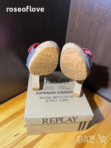 Replay оригинални дамски обувки от корк с кутия, снимка 6 - Дамски обувки на ток - 39438832