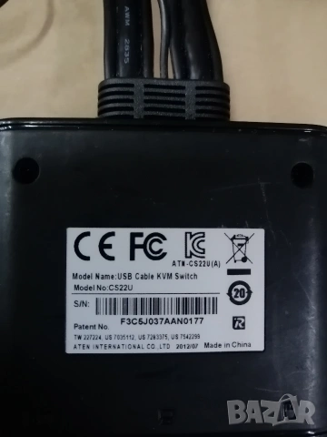 KVM Switch Aten CS22U USB, снимка 8 - Кабели и адаптери - 53626891