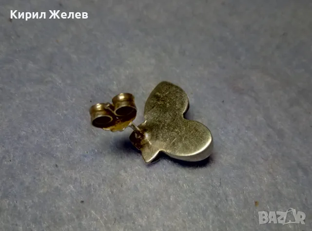 ФЛОРАЛНА СРЕБЪРНА ОБЕЦА ЦВЕТЕ СРЕБРО 925 с ПОЛИРАН КАМЪК ТИГРОВО ОКО ФИНА РЪЧНА ИЗРАБОТКА 48650, снимка 2 - Обеци - 49510734