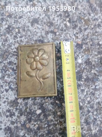 Старо бронзово джобно огледало, снимка 2 - Антикварни и старинни предмети - 41248132