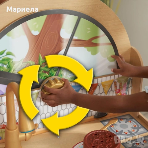 KidKraft Дървена кухня за игра със светлини и звуци, снимка 6 - Образователни игри - 53859750
