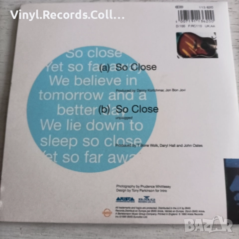  Daryl Hall And John Oates – So Close, снимка 3 - Грамофонни плочи - 52648692