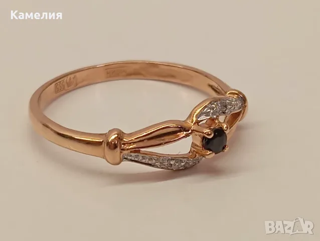 Руско злато. Пръстен с брилианти , снимка 9 - Пръстени - 55884497