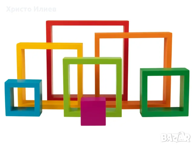 Дървен конструктор Пъзел Квадрати за подреждане за сръчност Монтесори, снимка 4 - Образователни игри - 47593020