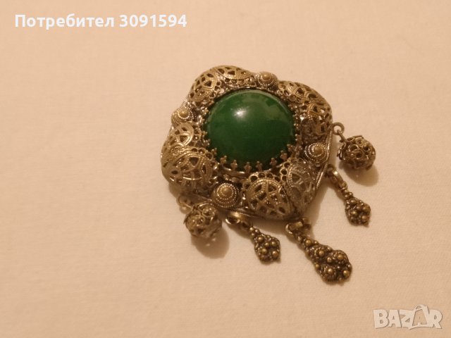 1920-1930г Брошка арт Деко филигран, снимка 5 - Антикварни и старинни предмети - 41308108