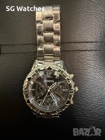 Часовник Geneva Black Silver, снимка 2 - Мъжки - 52859644