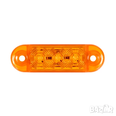 LED габарит 3 LED 63 mm 12-24V за страничен монтаж с жълта светлина