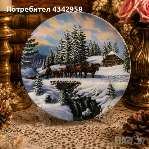 🏔️ Колекционерска порцеланова чиния „Der Holzfäller“ – Outlinger Sevelen, 1994 г.