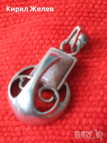 СКЪПОЦЕНЕН АЖУРЕН СРЕБЪРЕН МЕДАЛЬОН СРЕБРО 925 с ШЛИФОВАН ЯСПИС РЪЧНА АРТ ИЗРАБОТКА 30680, снимка 10 - Колиета, медальони, синджири - 50489180