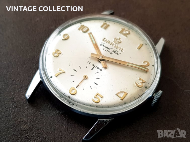 Швейцарски механичен часовник DARWIL SPECIAL FLAT LUXE SWISS MADE FOND ACIER Рядък модел