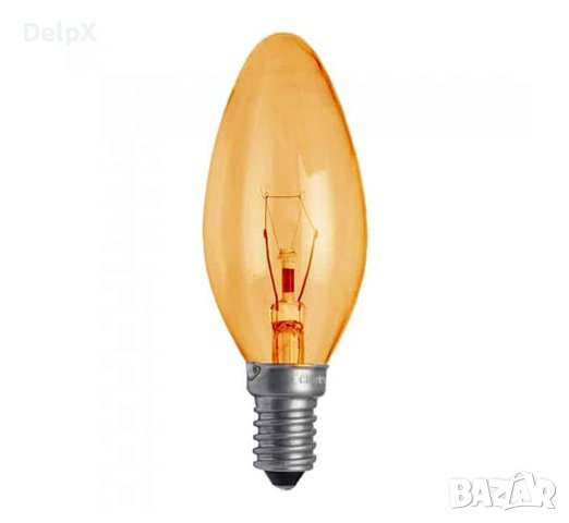 Лампа свещ, оранжева, цокъл E14, 220V, 40W в Крушки в гр. Стара Загора ...