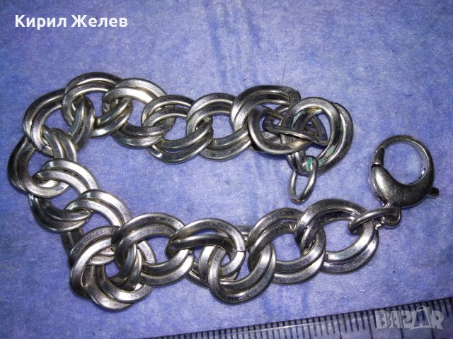 СТАРА ПОСРЕБРЕНА МЕДНА ГРИВНА РЯДКА ЗДРАВА РЕТРО ПЛЕТКА РЪЧНА МАЙСТОРСКА ИЗРАБОТКА 37905, снимка 11 - Антикварни и старинни предмети - 40690078