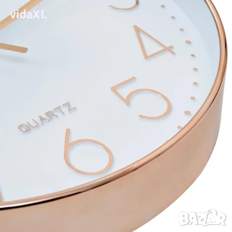vidaXL Стенен часовник, 30 см, розово-златисто, снимка 5 - Стенни часовници - 56147616