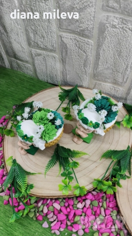 Ангелчета в зелен цвят!!, снимка 16 - Декорация за дома - 51459163