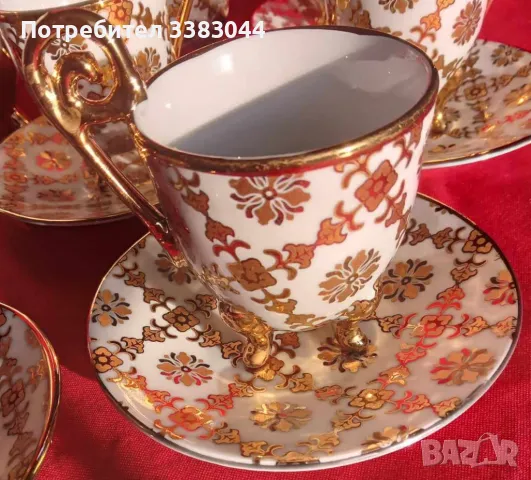 СЕРВИЗ ЗА КАФЕ С МНОГО ПОЗЛАТА, снимка 3 - Сервизи - 47648050