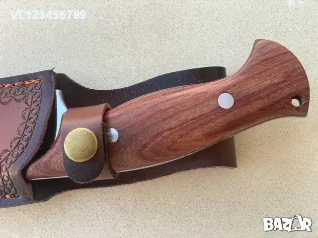 Ръчно изработен нож WPKOPYA 110х230,орех,кожа, снимка 4 - Ножове - 50727805