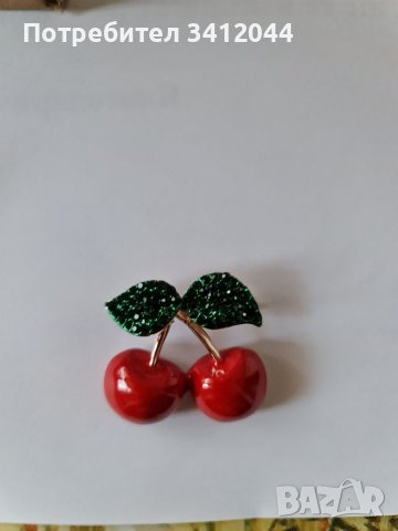 Стилна брошка "Черешки"- CHERRY Brooch, снимка 2 - Други - 38653369