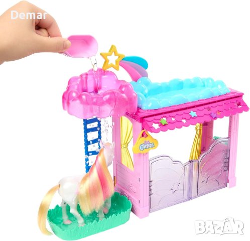 Комплект за игра Barbie Chelsea Doll and Pegasus, барби с пегасус, снимка 3 - Кукли - 41947311