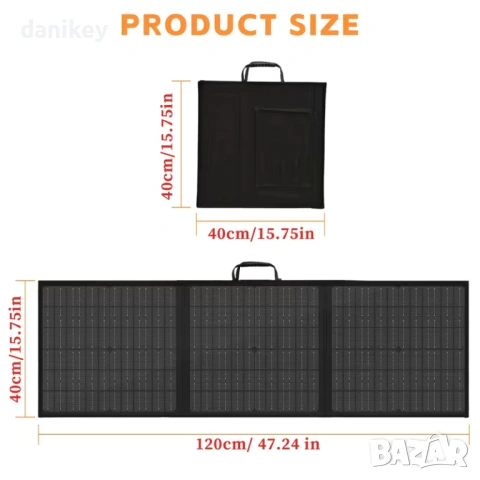 Мощен Монокристален Соларен Панел 100W (Peak) – Пълен К-кт за Къмпинг и Акумулатори, снимка 3 - Къмпинг осветление - 53750421