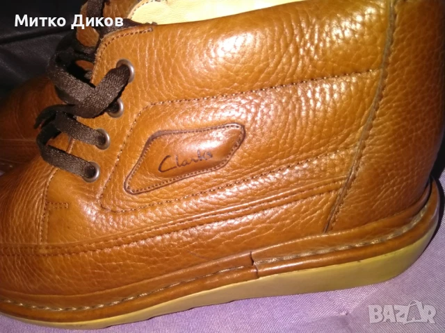 Мъжки маркови обувки боти естествена кожа Clarks стелка 275мм реален размер №43, снимка 4 - Мъжки боти - 51080377