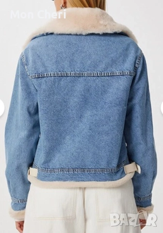 Дънково Яке С Пух, снимка 3 - Якета - 52540603