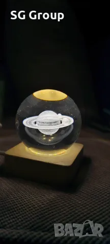 3D нощна лампа космос-Сатурн и нейните луни, снимка 2 - Лед осветление - 47983978