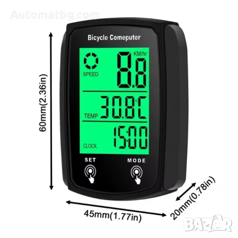 Компютър мото и вело Automat, Скоростомер, Led дисплей, снимка 3 - Аксесоари за велосипеди - 49445932