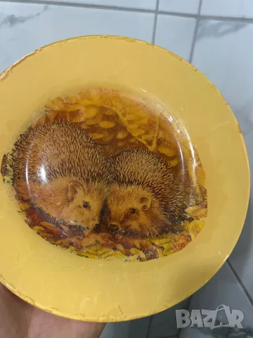 Чиния декупаж в топъл цвят Германия, снимка 9 - Антикварни и старинни предмети - 48587221