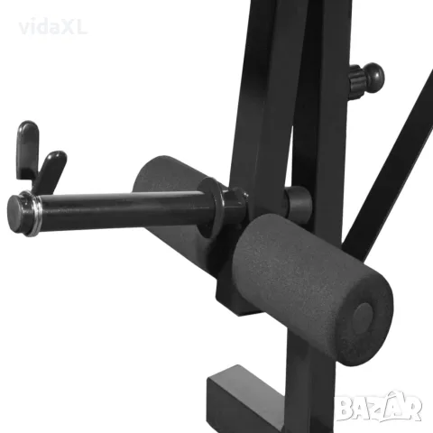 vidaXL Комплект лежанка със стойка за лост, щанга и дъмбели, 60,5 кг, снимка 3 - Спортна екипировка - 56146392