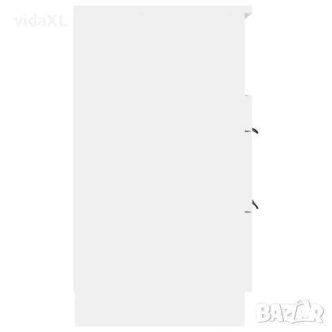 vidaXL Нощни шкафчета, 2 бр, бели, инженерно дърво, снимка 8 - Шкафове - 56148002
