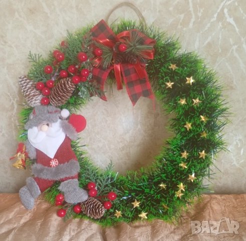 Коледен венец, ръчно направен., снимка 3 - Декорация за дома - 52681870