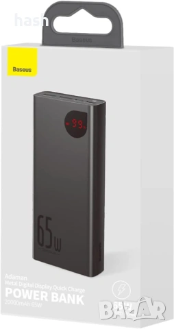 Външна батерия с 2xUSB-A и 1xUSB-C изходи и технология за бързо зареждане - Baseus Adaman Metal Digi, снимка 9 - Безжични зарядни - 53610613