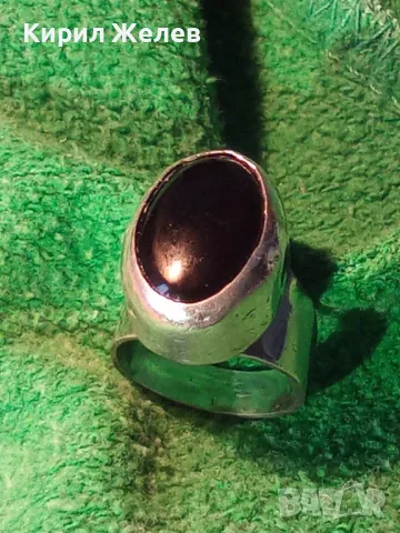 ЕФЕКТЕН ВинтиджАРТ СКЪПОЦЕНЕН СРЕБЪРЕН ПРЪСТЕН СРЕБРО 925 SEZGIN СЕЗГИН с ШЛИФОВАН ЧЕРЕН ОНИКС 29924, снимка 14 - Пръстени - 49913329