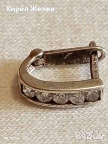 Сребърна обеца с инкрустирани кристали стил и елегантност 52479, снимка 7 - Обеци - 52719205