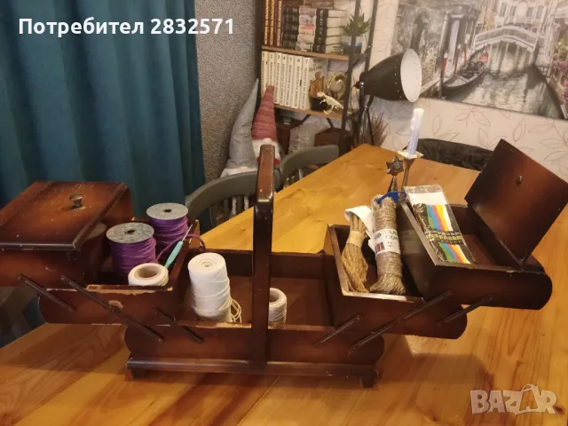 Антикварен шивашки органайзер, снимка 12 - Антикварни и старинни предмети - 49877662