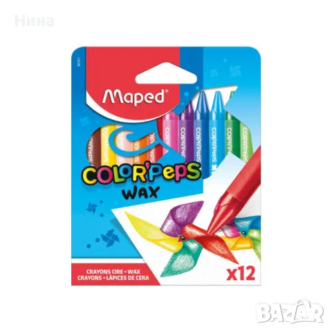 Восъчни пастели MAPED Color Peps Wax, 12 бр