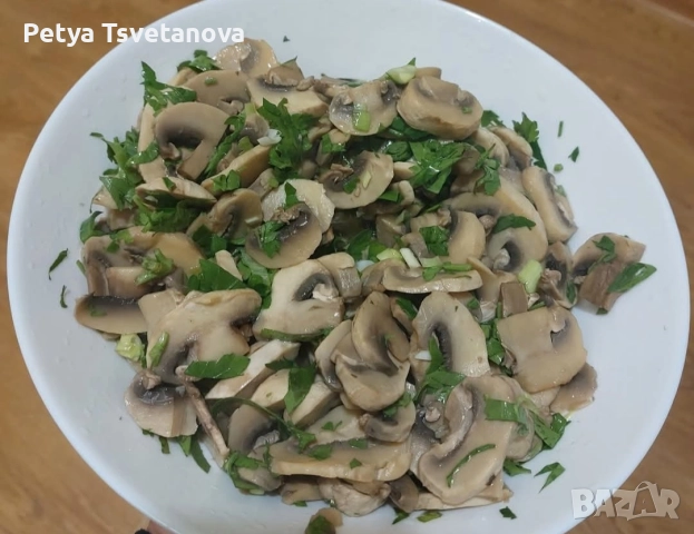 Маринована гъба печурка с тиквички, чиста и бланширана, снимка 6 - Домашни продукти - 52937431