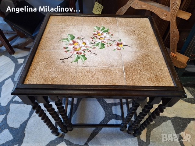 К - т три помощни масички с плочки , снимка 9 - Маси - 52801559